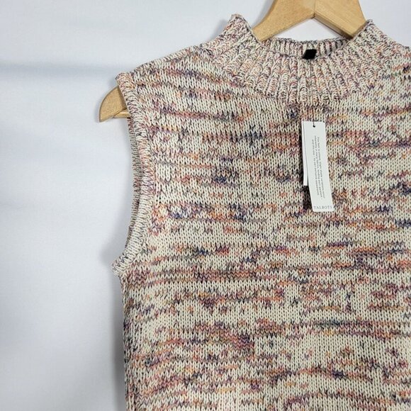 NWT Talbots Multi Colored Mock Neck Sleeveless Marled Knit Sweater Size XS - Picture 2 of 12